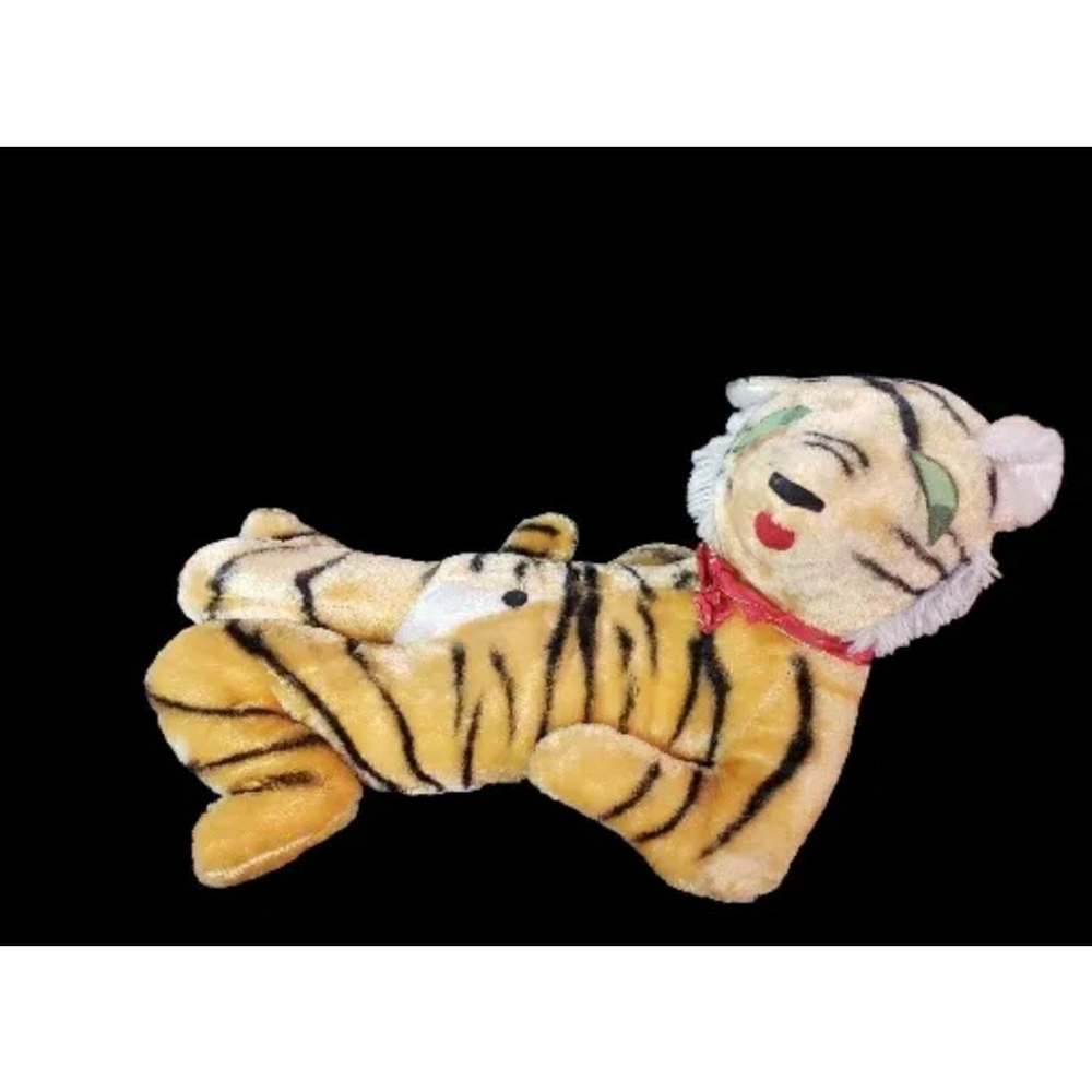 Vintage Stuffed Laid Back Tiger, Transistor Radio, Toy. Made In Japan. Works